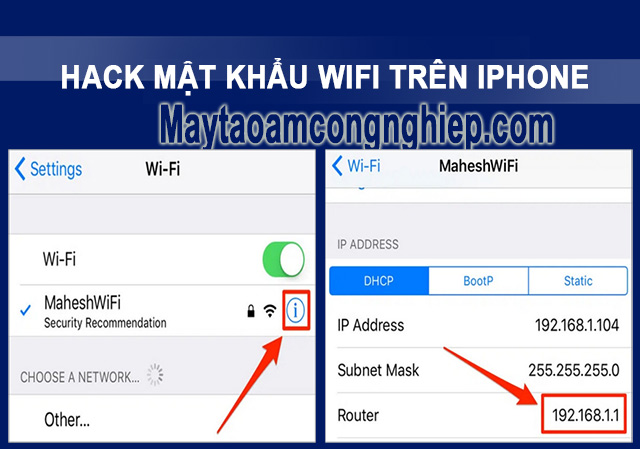 Cách hack mật khẩu củ wifi thực hiện trên điện thoại Iphone