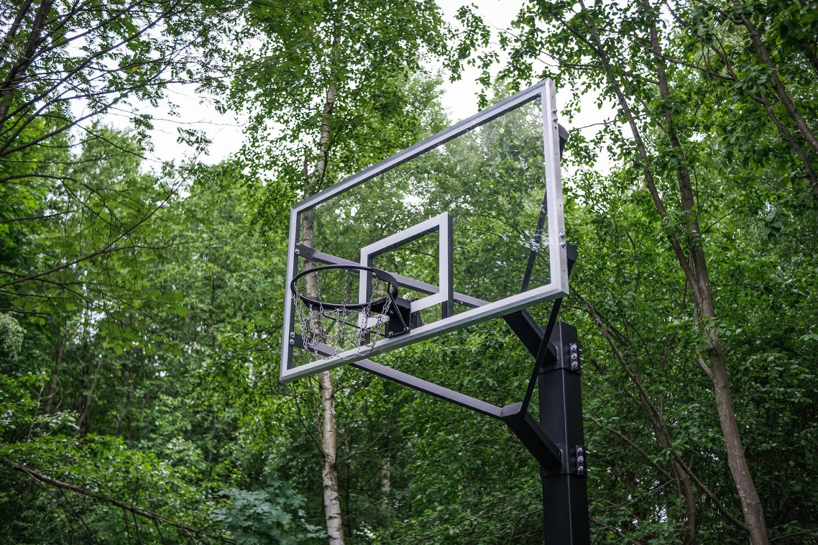 Баскетбольная стойка чёрный муар