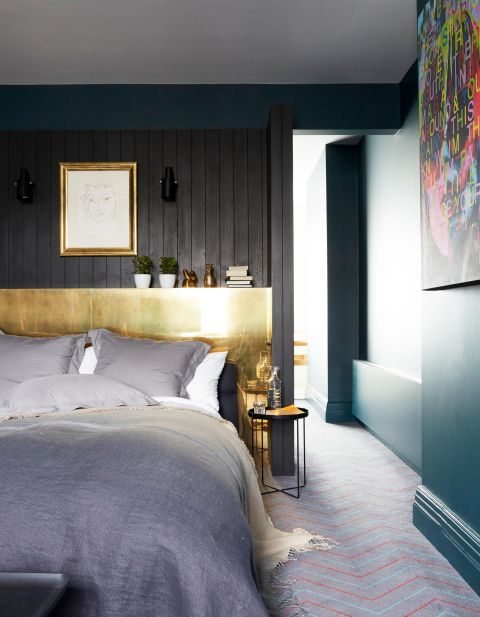 A Cozy and Stylish Design with Golden headboard