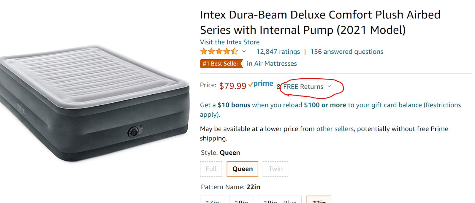 To return an air mattress to amazon, buy one that enables free returns. 