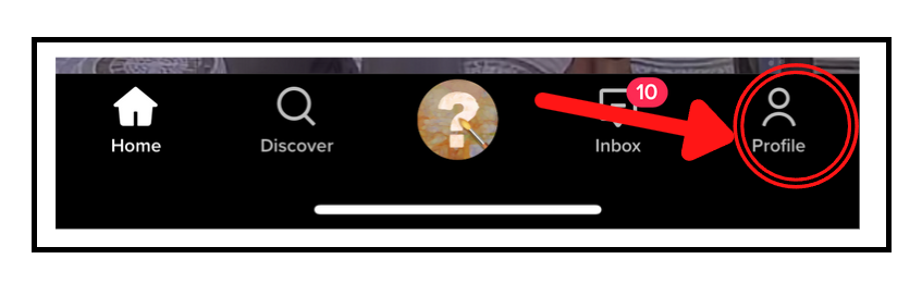 Go to profile menu of TikTok.