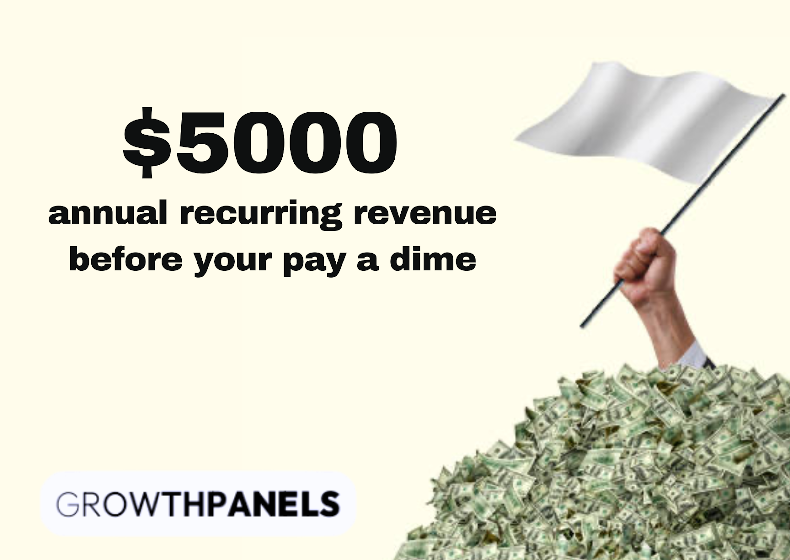 An infographic that states GrowthPanels can increase your annual recurring revenue by $5000. 