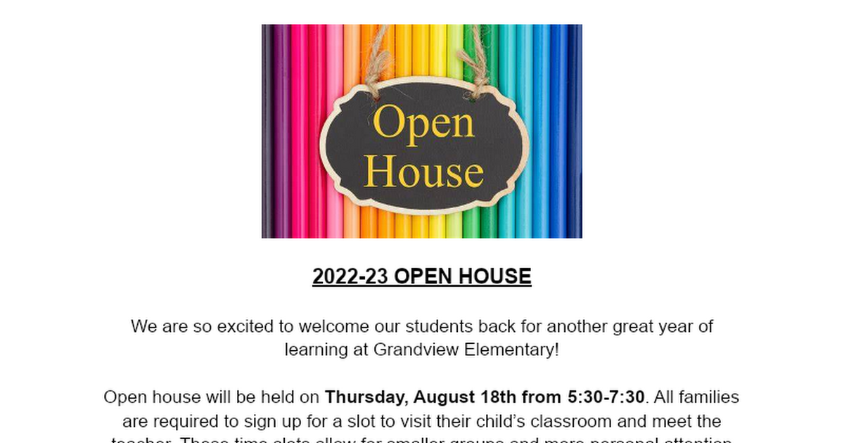 22-23 Open House Signup Links