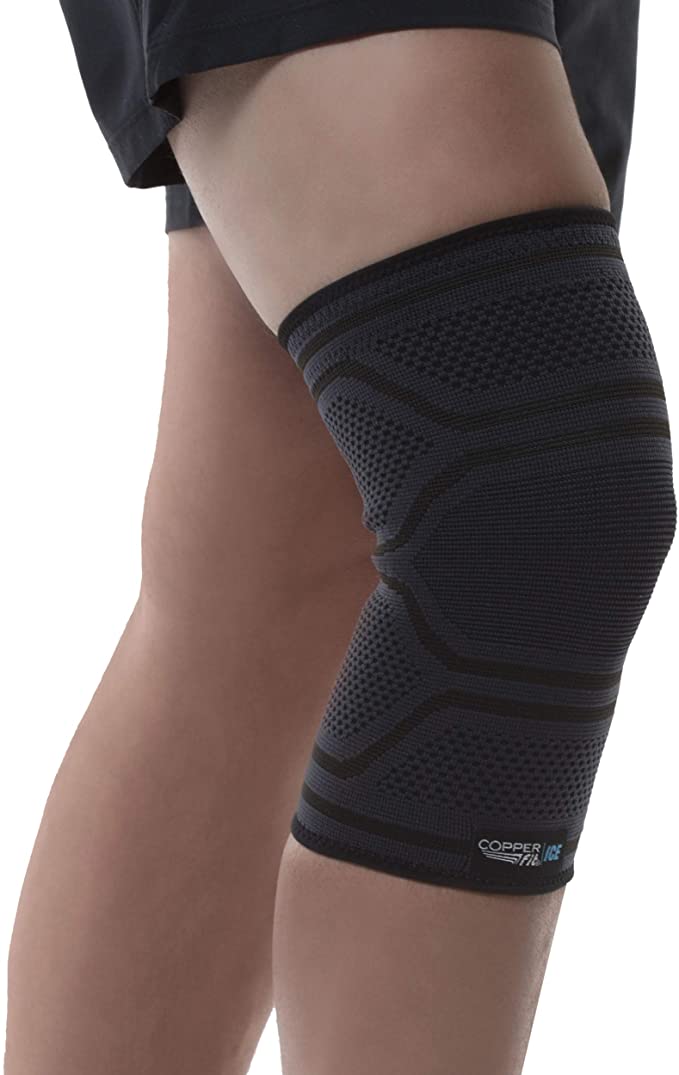 Copper Fit ICE Knee Compression Sleeve Infused with Menthol and CoQ10
