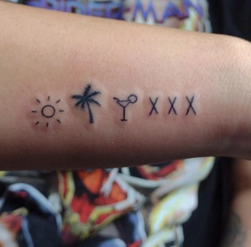 Small Symbol's Palm Tree Tattoo