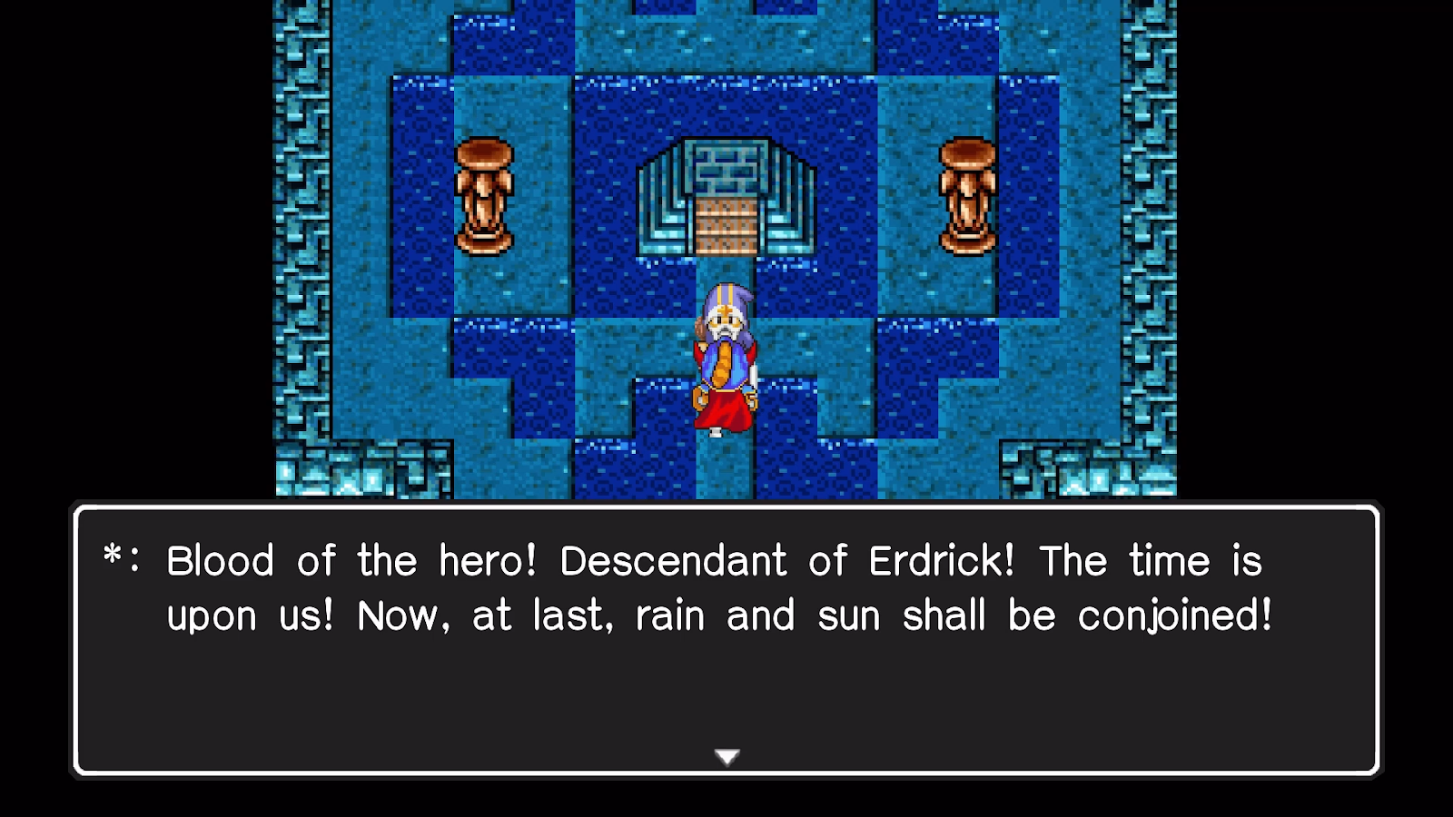 Talk to this priest to get the Rainbow Drop.
 | Dragon Quest 1