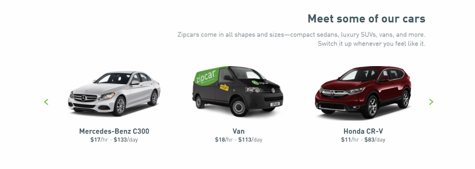Zipcar Prices & Vehicles