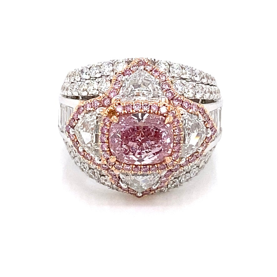 fancy pink diamond ring
