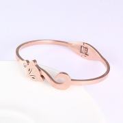 Creole Titanium Steel Stainless Steel Rose Gold Cute Fox Frosted Vintage Classic Bangle Jewelry
