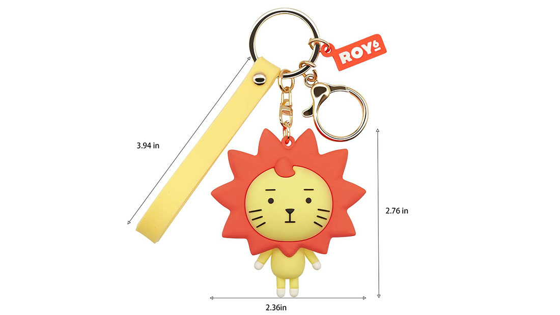 cute personality cartoon lion size rubber key rings custom giveaway items