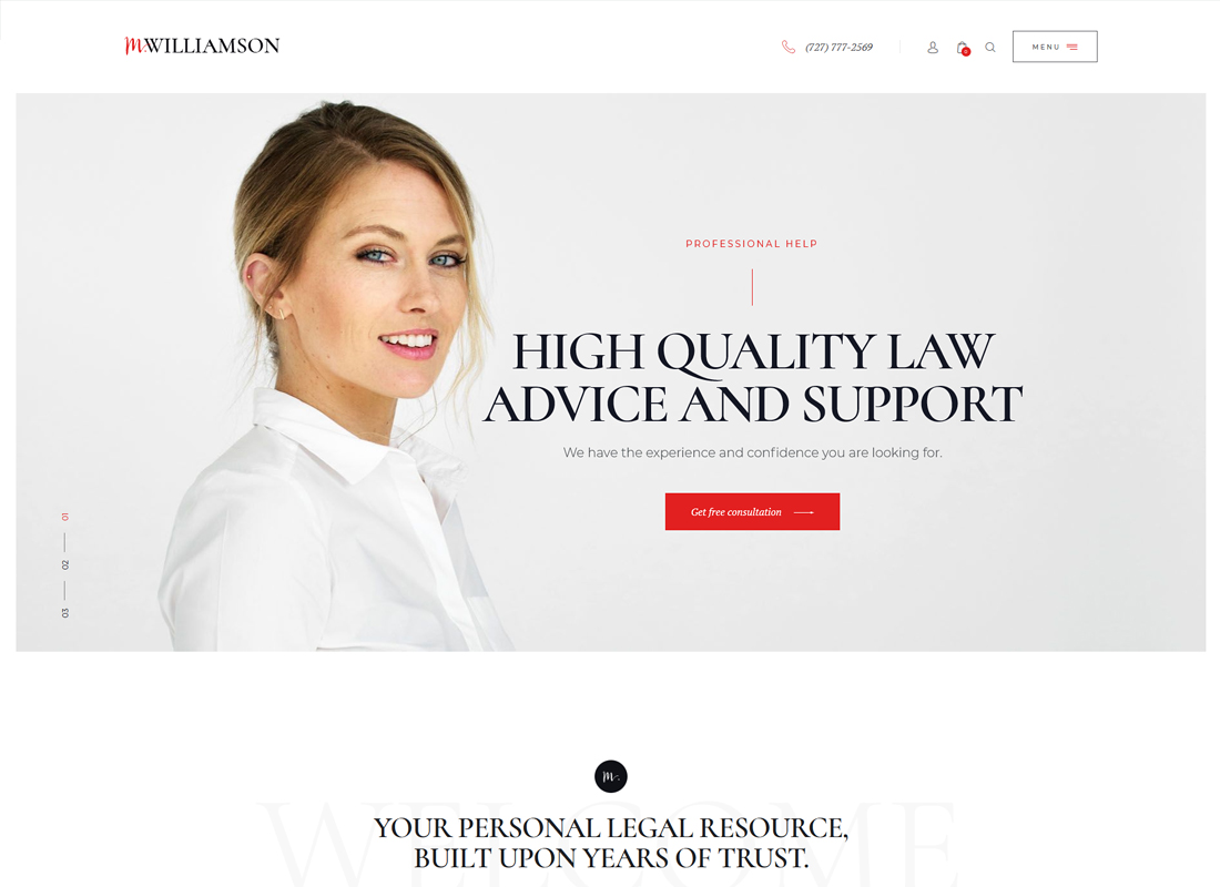M.Williamson |  Tema de WordPress para abogados y asesores legales