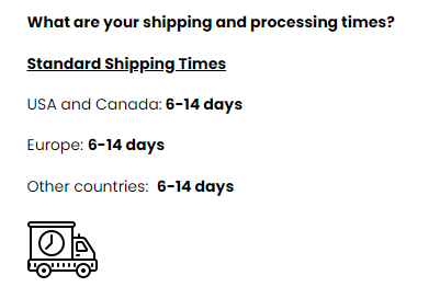 Long shipping time