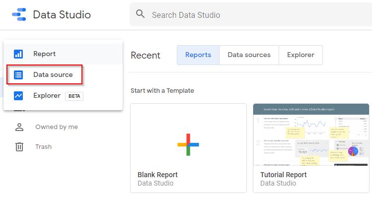 Google Data Studio Ecommere Dashboard: Click Data Source | Hevo Data