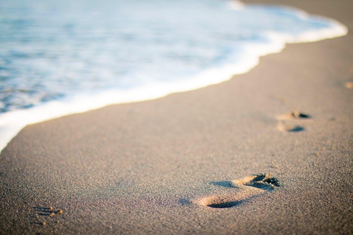 Footprints in Beach