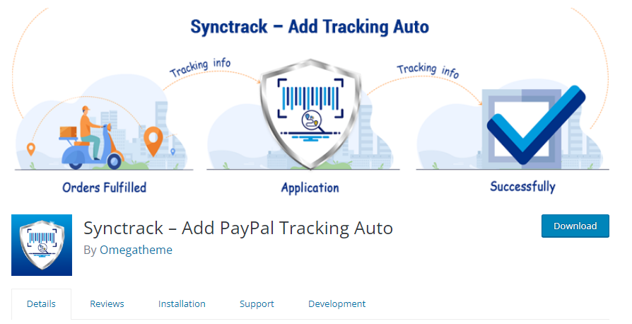 Synctrack – Add PayPal Tracking Auto
(Free)
