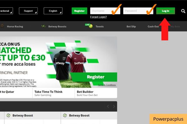 access to betway account