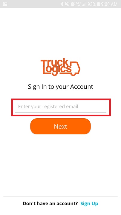 TruckLogics tutorial for email for truck driver mobile app