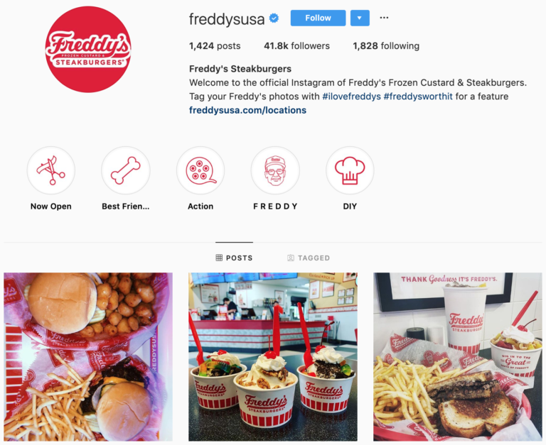 Freddy's authentic Instagram