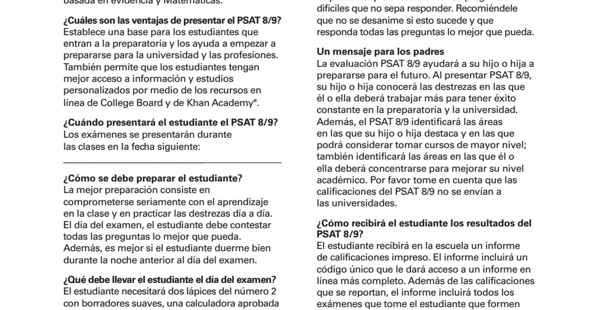 PSAT 8-9 Information for Parents (Spanish).pdf