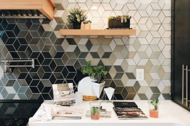 hexagonal herringbone backsplash tiles luxury kitchen remodel custom built michigan