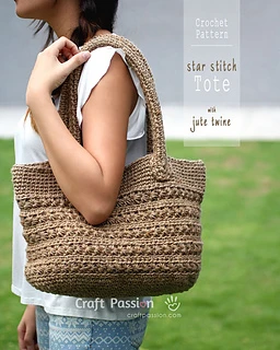 woman holding a jute twine tote bag