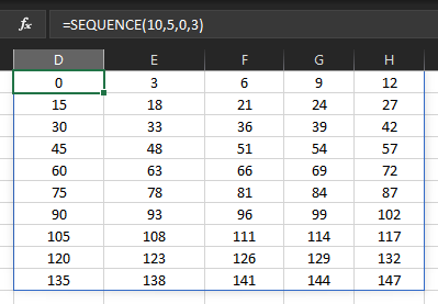 How to Generate Sequential Array in Excel
