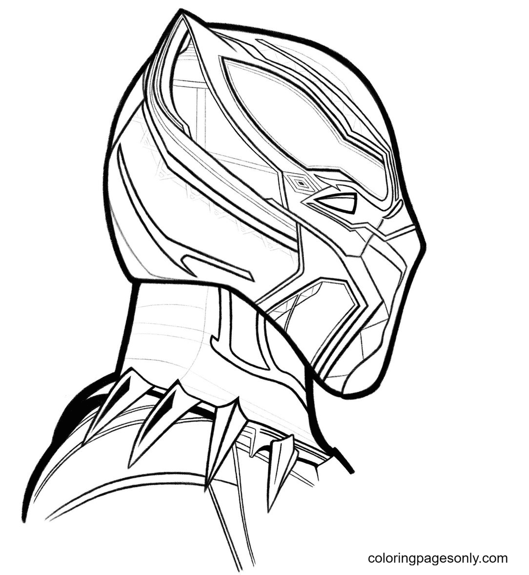 Black Panther's Awesome Mask Kleurplaten