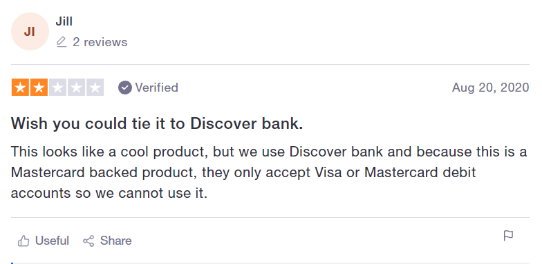 wish you could tie it to Discover bank