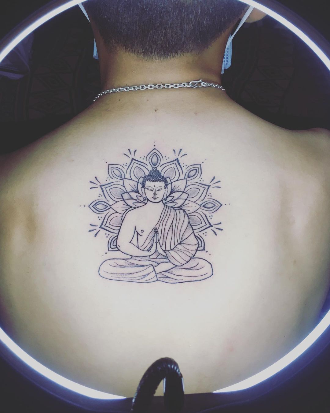 Fineline Buddha Tattoo