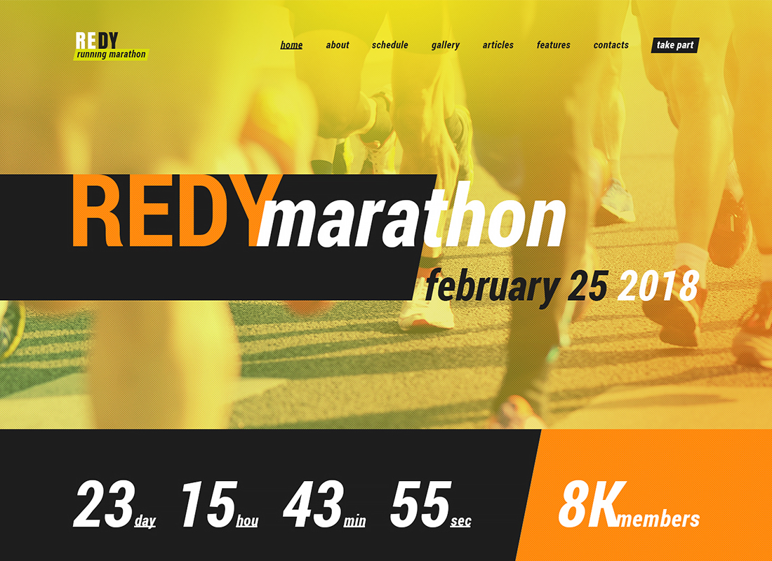 Redy |  Tema de WordPress para maratones y deportes