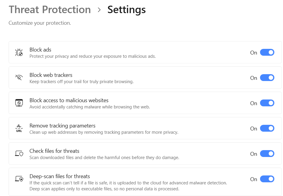 NordVPN Threat Protection Settings