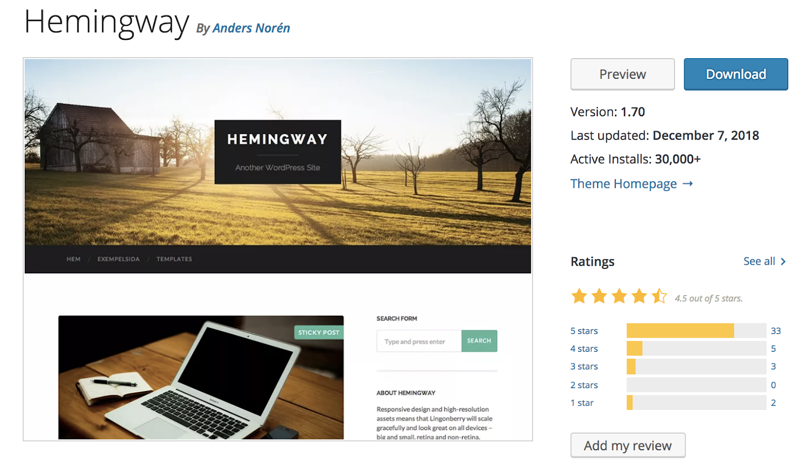 hemingway-wordpress-theme