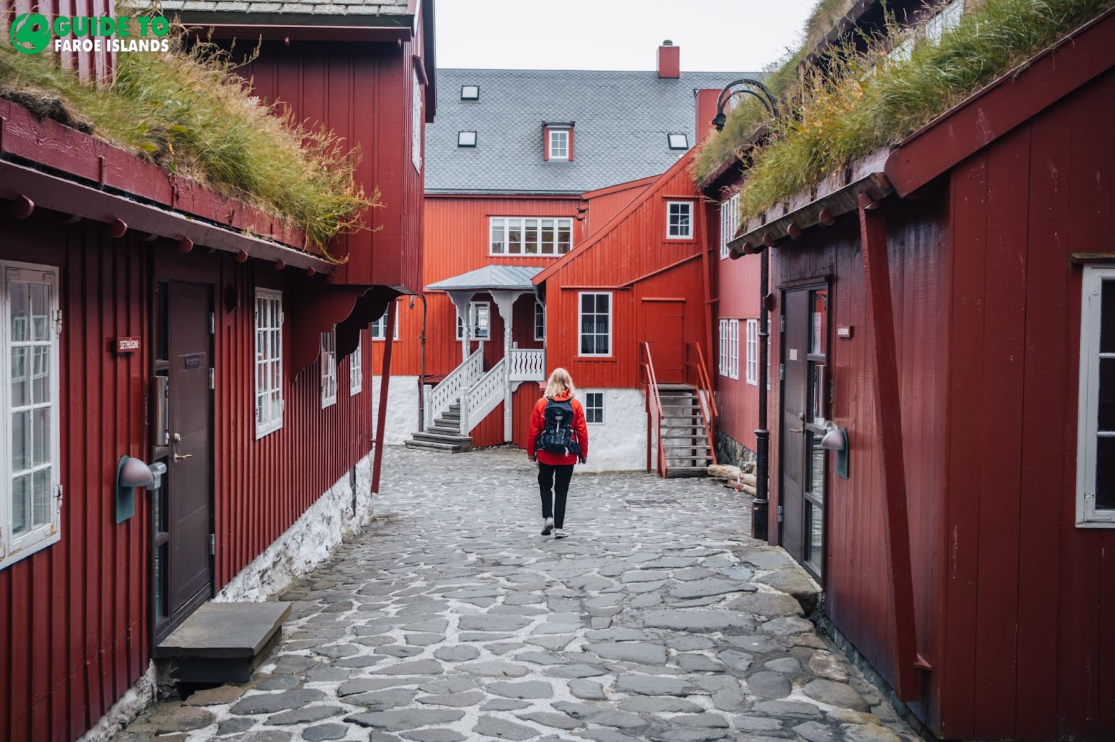 Lady walking in Tórshavn street