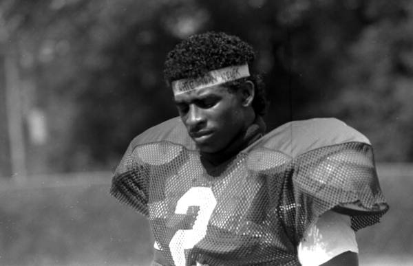 Deion Sanders playing football for Florida State