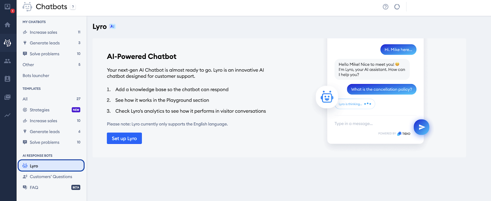 Lyro chatbot