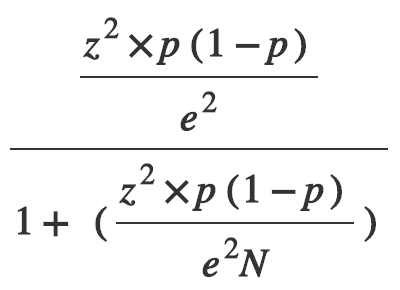 sample size formula