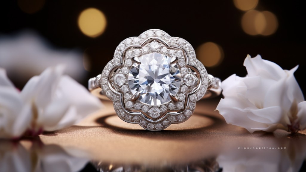 fancy diamond ring upclose