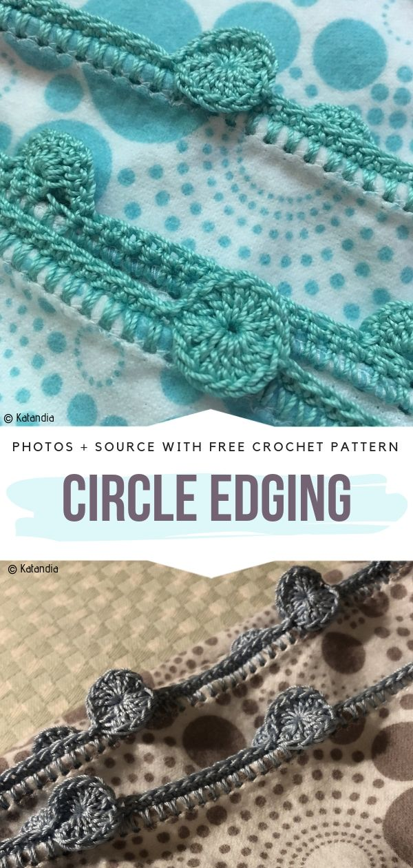 circle edging on fabric blanket