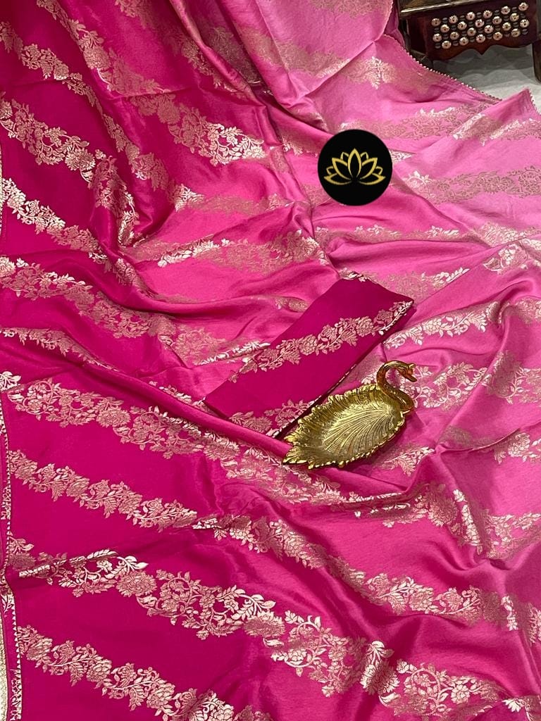 Banaras pure Moonga crep silk allover weaving motifs saree.