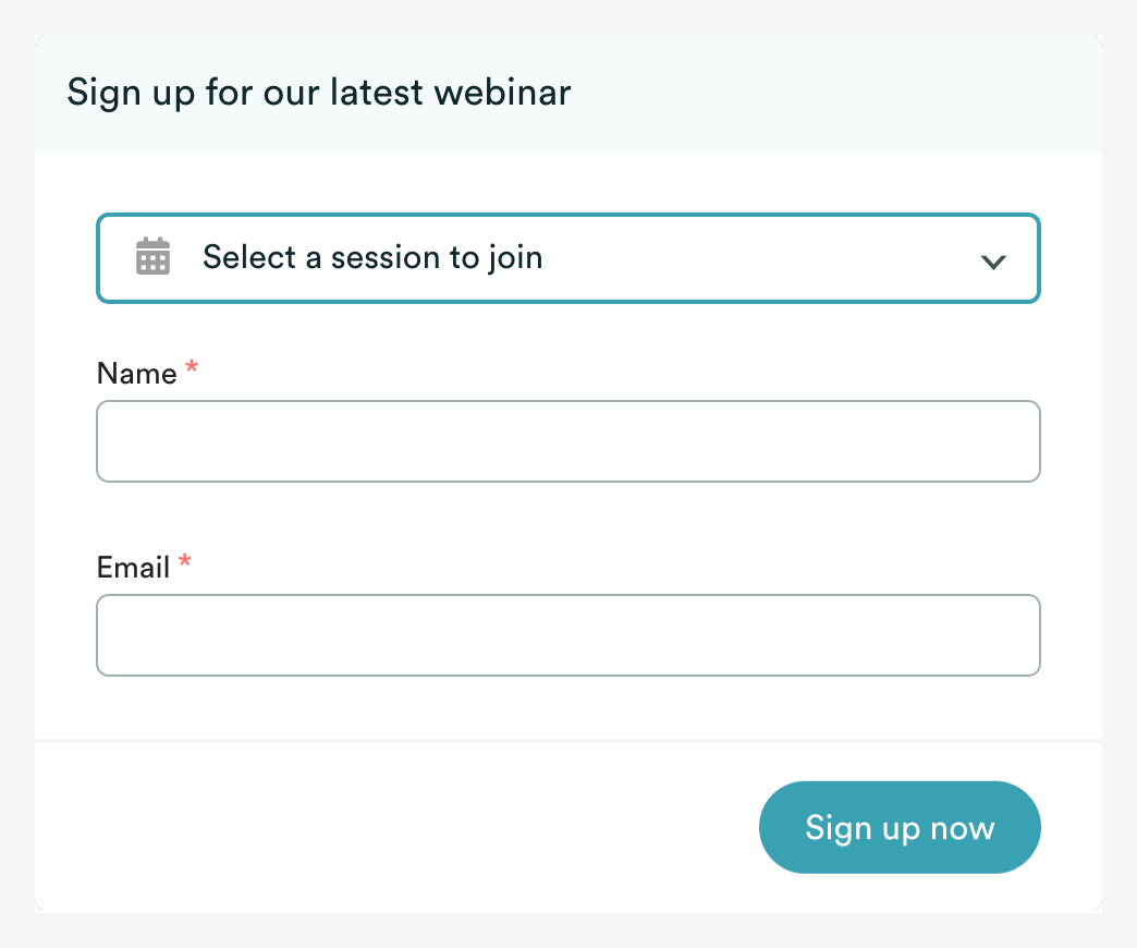 template of webinar registration form