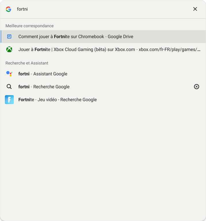Recherchez les jeux Xbox Cloud dans le lanceur d'applications de ChromeOS