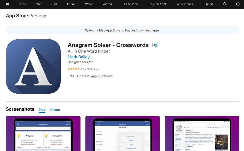 crossword tracker app_anagram solver