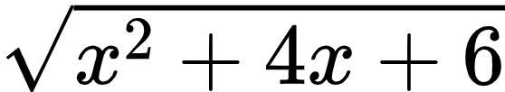 {"font":{"size":10,"family":"Arial","color":"#000000"},"code":"${\\sqrt[]{x^{2}+4x+6}}$","id":"7-1-0","type":"$","ts":1601870082498,"cs":"PIJTrzgqQQ7Xjd4sipAHdw==","size":{"width":92,"height":16}}