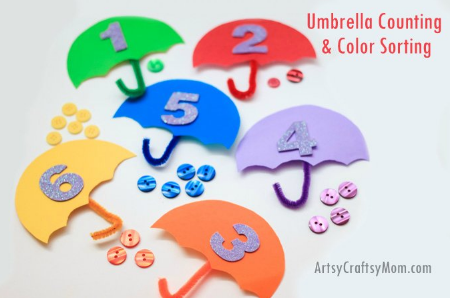 Assemble the Umbrellas with Your Child's Assistance, and Once Everything Is in Place, Begin Counting
