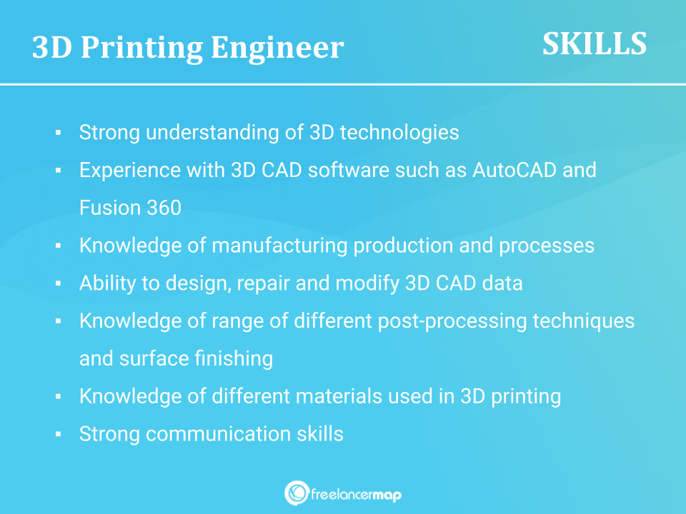 Skills Of A 3D Printing Engineer