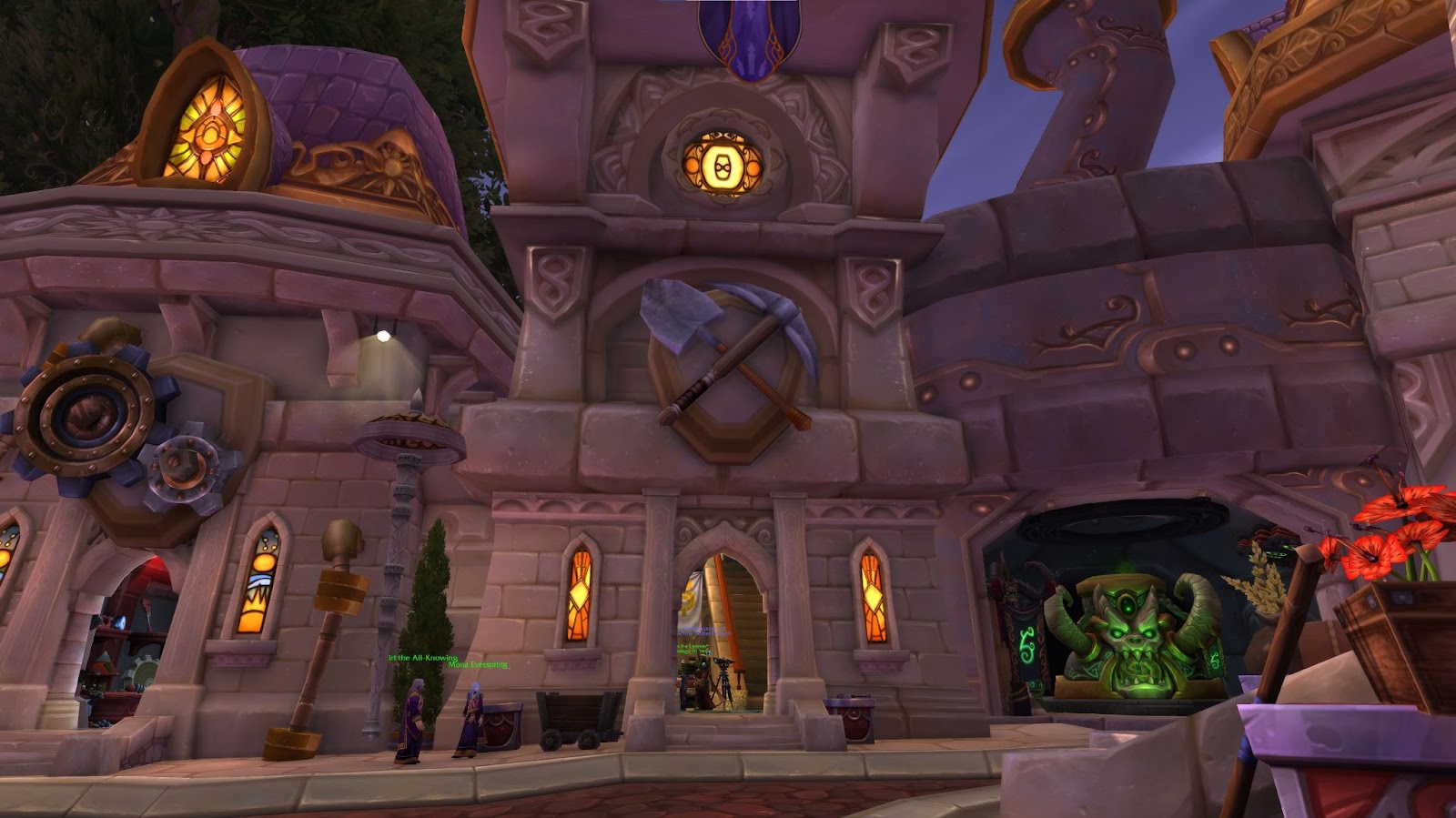 The exterior of the Archaeology trainer in Dalaran. 