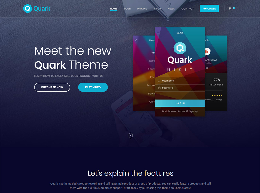Quark - Tema WordPress de un solo producto