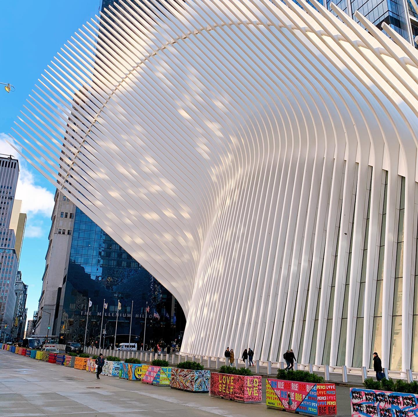 Shot of the exterior of the Oculus in the Financial District of New York