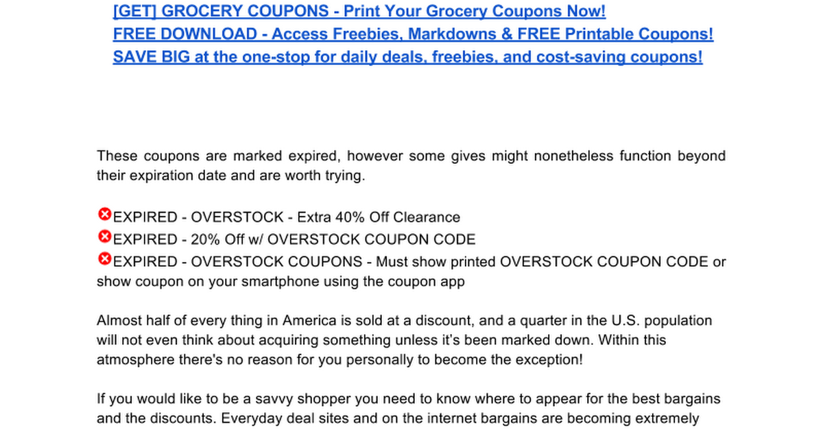 Overstock Coupon Code Google Docs