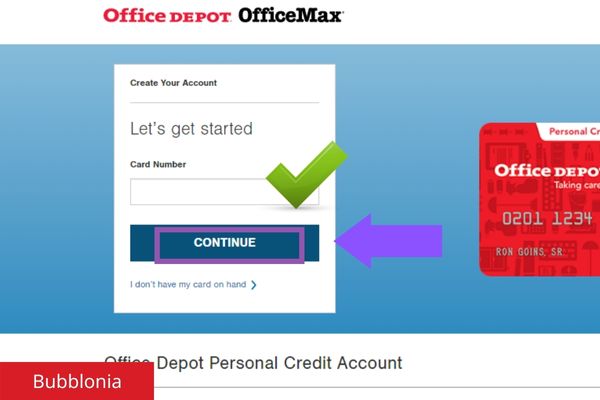 enroll a office depot credit card account